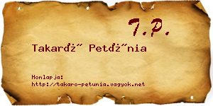 Takaró Petúnia névjegykártya